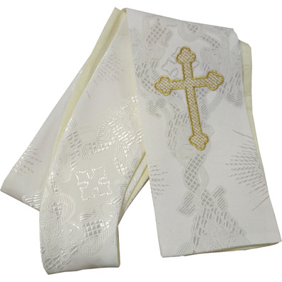 Catholic chasuble for sale | Embroidered collar beige