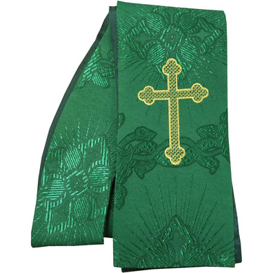 Catholic chasuble for sale | Embroidered collar green