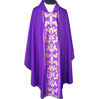 Chasuble with stolon with purple gold decoration