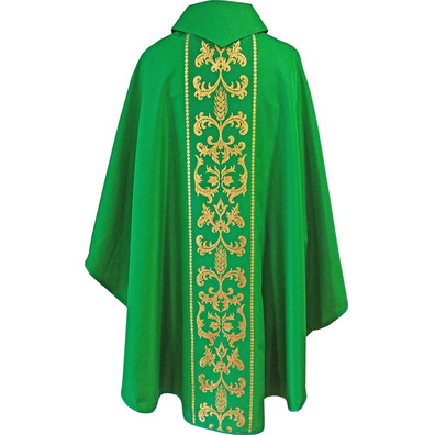Chasuble with stolon with green gold decoration