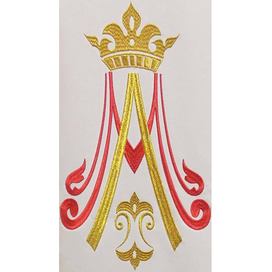 Embroidered Marian chasubles | Our Lady of Mt. Carmel feast beige