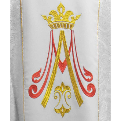 Embroidered Marian chasubles | Our Lady of Mt. Carmel feast white