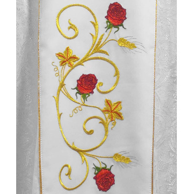 Embroidered Marian chasubles | Our Lady of Mt. Carmel feast white