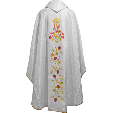 Embroidered Marian chasubles | Our Lady of Mt. Carmel feast white