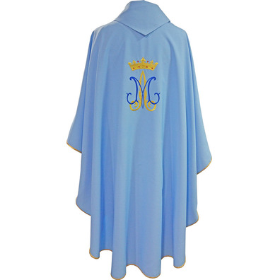 Marian chasuble with embroidered insignia and crown