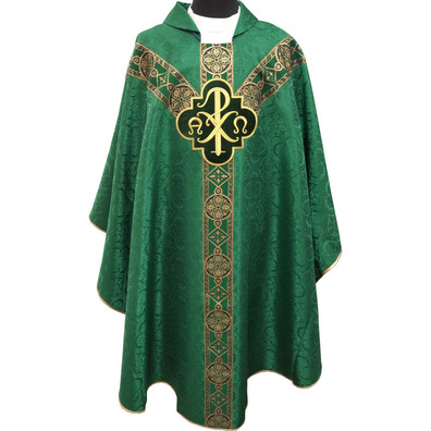 Chasubles for sale | Damask and velvet fabric green