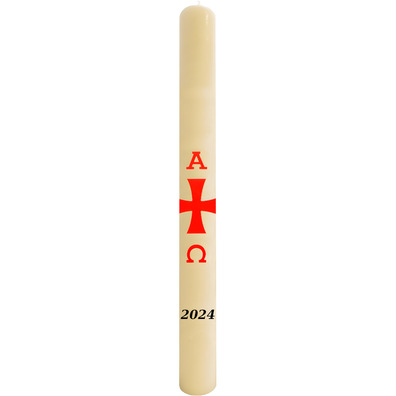 Paschal wax candle smooth with stickers | 2024