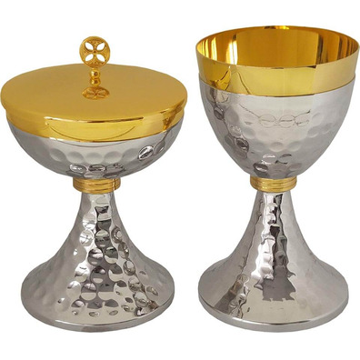 Sacred chalice silver and gold finish