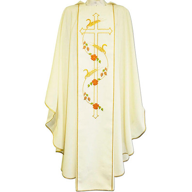 Polyester chasuble with embroidered spikes and Cross