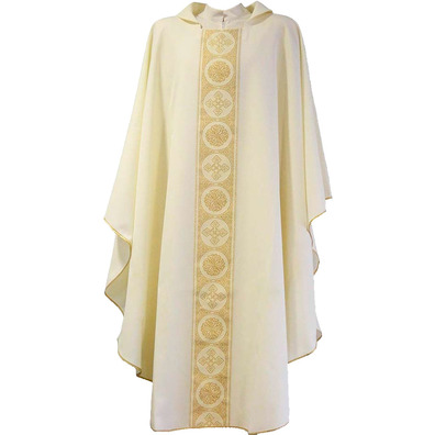 Chasuble in polyester with central stolon beige