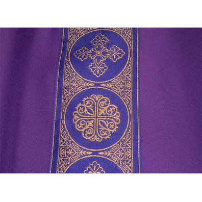 Chasuble in polyester with central stolon purple