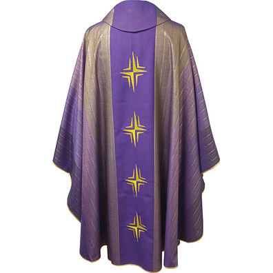 Chasuble in four colors | embroidery cross purple