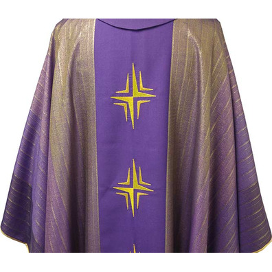 Chasuble in four colors | embroidery cross purple