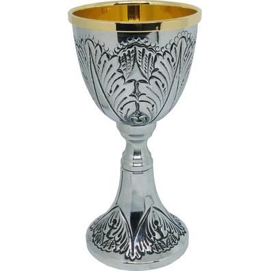 Metal chalice, ciborium and paten set