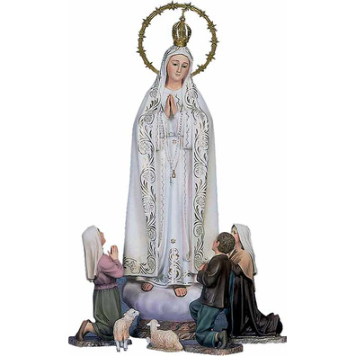 Virgin of Fatima with the three shepherds