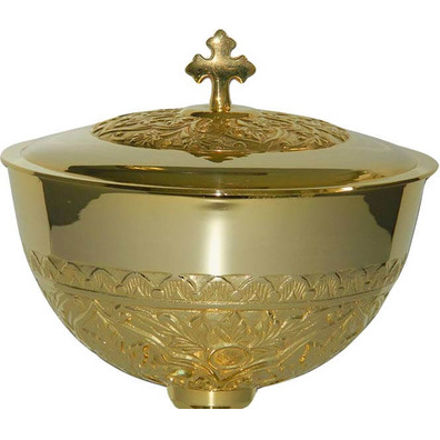 Metal ciborium with stones at the base