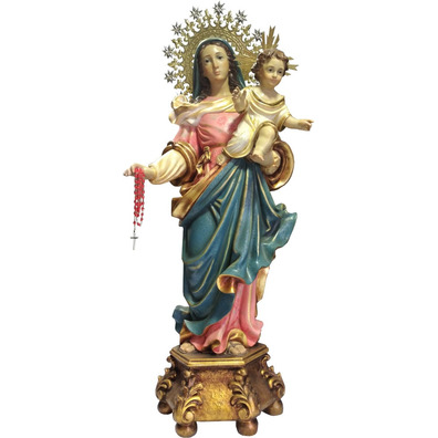 Virgin of the Rosary in paste wood