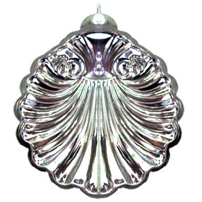 Baptism shell made of silver plated color plated metal