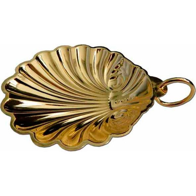 Baptism shell made of gold metal