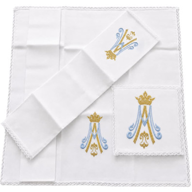 Altar cloth set | Marian symbol embroidery