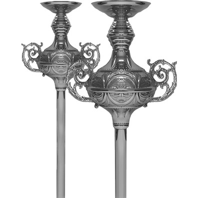 Set of two candlesticks for silver plated color plated procession