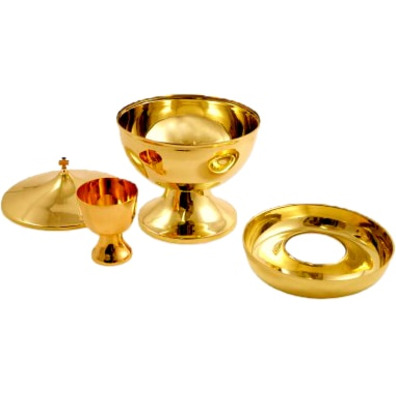 Ciborium and goblet classic plain golden