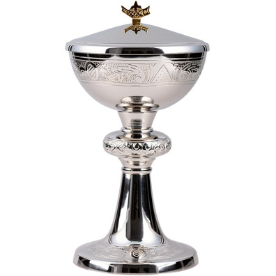 Nickel-plated metal ciborium