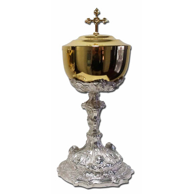 Rococo Ciborium in bronze silver bath