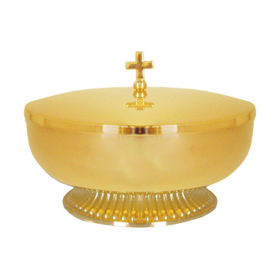 Ciborium paten with base and lid | 14cm golden color