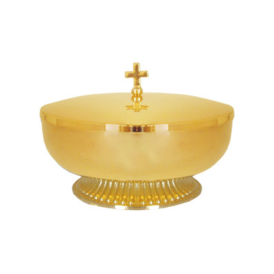 Ciborium paten with base and lid | 12cm golden color