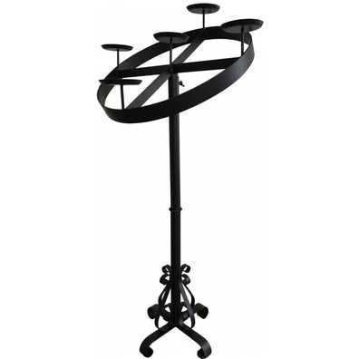 Advent wreath with base | Black color | 5 candles