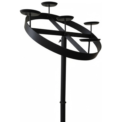 Advent wreath with base | Black color | 5 candles