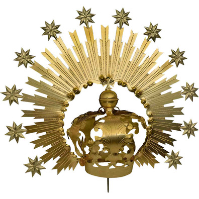 Crown and halo with rays and stars