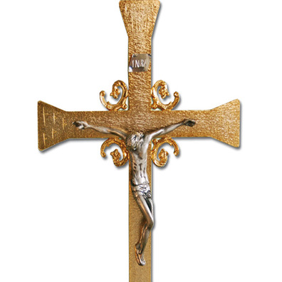 Processional Crucifix golden color plated
