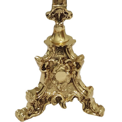 Rococo Base Brass Tabletop Crucifix