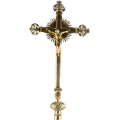 Standing crucifix decorated with rays