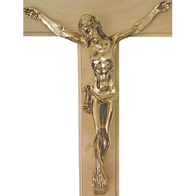 Wall crucifix with wooden cross