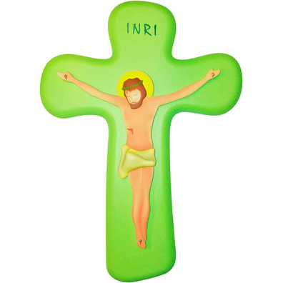 Green children&#39;s wall crucifix