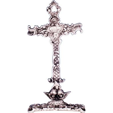 Silver baroque style table cross