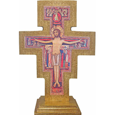 Cross of San Damiano of wood for table