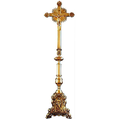 Standing crucifix made of bronze