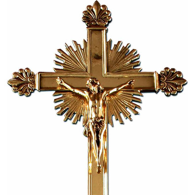 Standing crucifix made of bronze