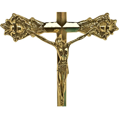 Baroque altar Cross golden color plated.