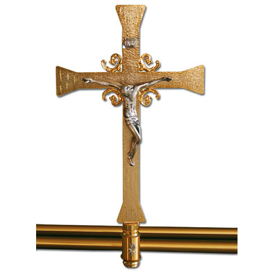 Processional Crucifix golden color plated