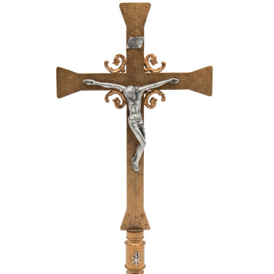 Processional Crucifix golden color plated