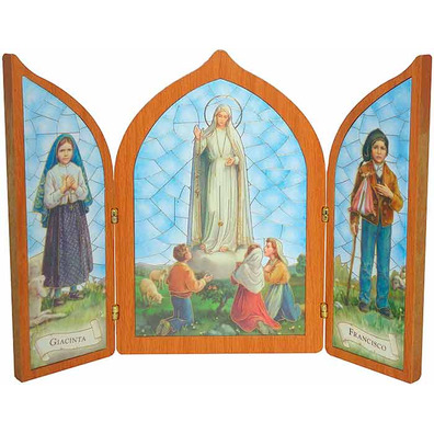 Virgin of Fatima painting - Triptych of the apparitions