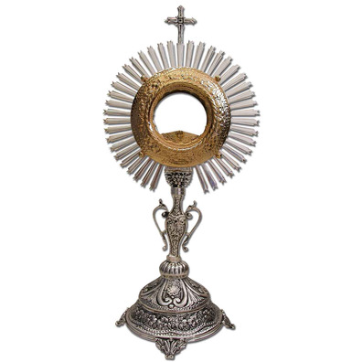 Monstrance with golden virile and silver Cross