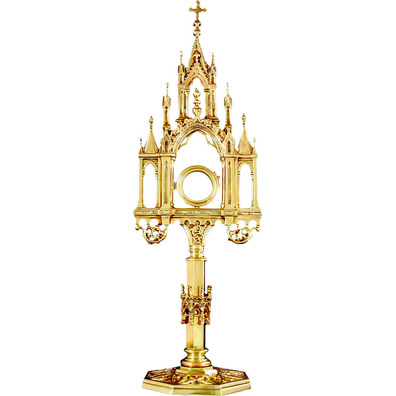 Gothic style bronze monstrance