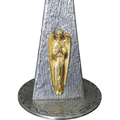 Cast monstrance with golden angel