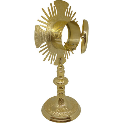 Golden color monstrance for 8 cm (3.15 in) Host